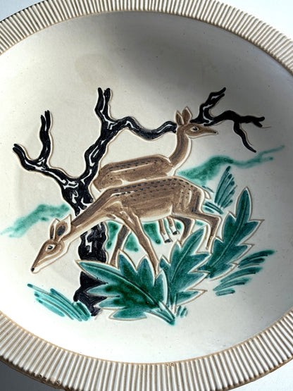 Ceramic bowl, deer
