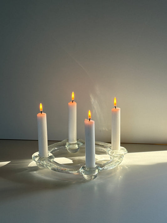 Glass advent candleholder