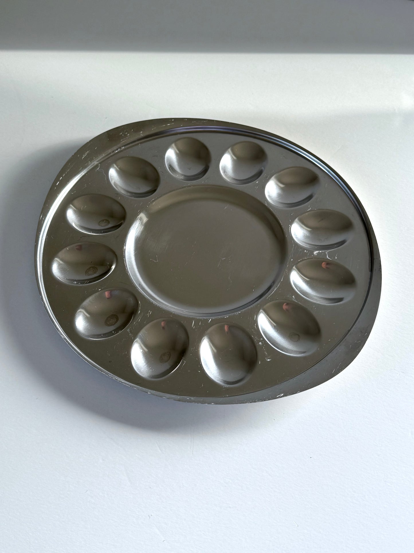 Steel egg dish