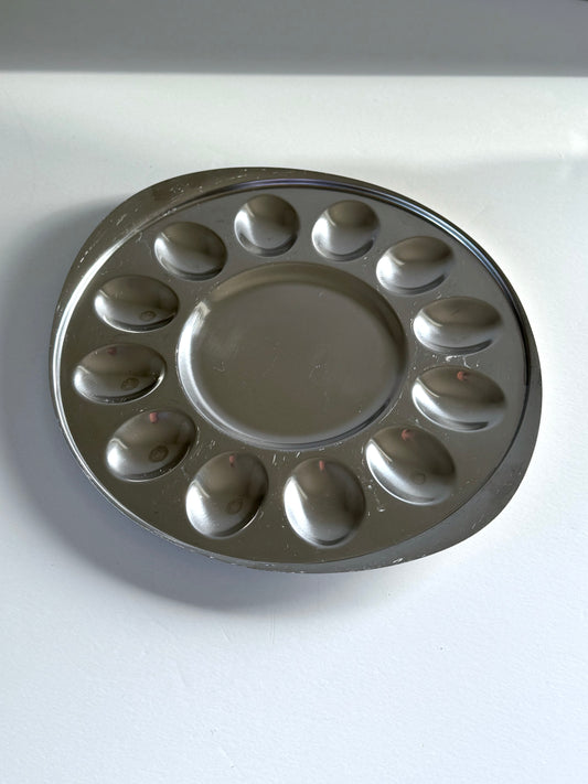 Steel egg dish