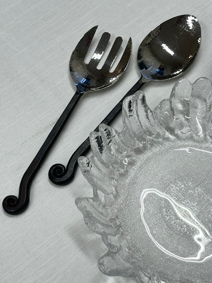 Salad servers coiled end