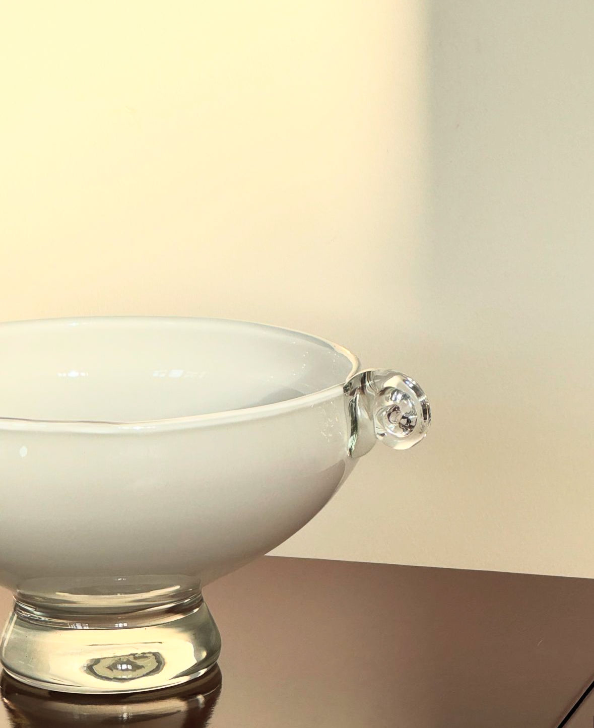 Glass bowl with swirl detail