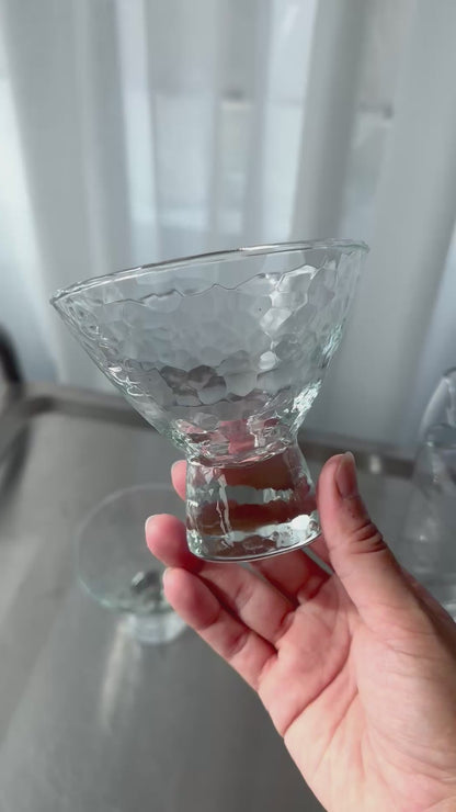 Structured cocktail glasses
