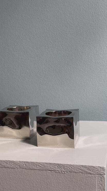 Silver plated candleholders