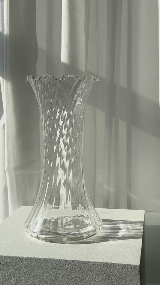 Tall swirling vase