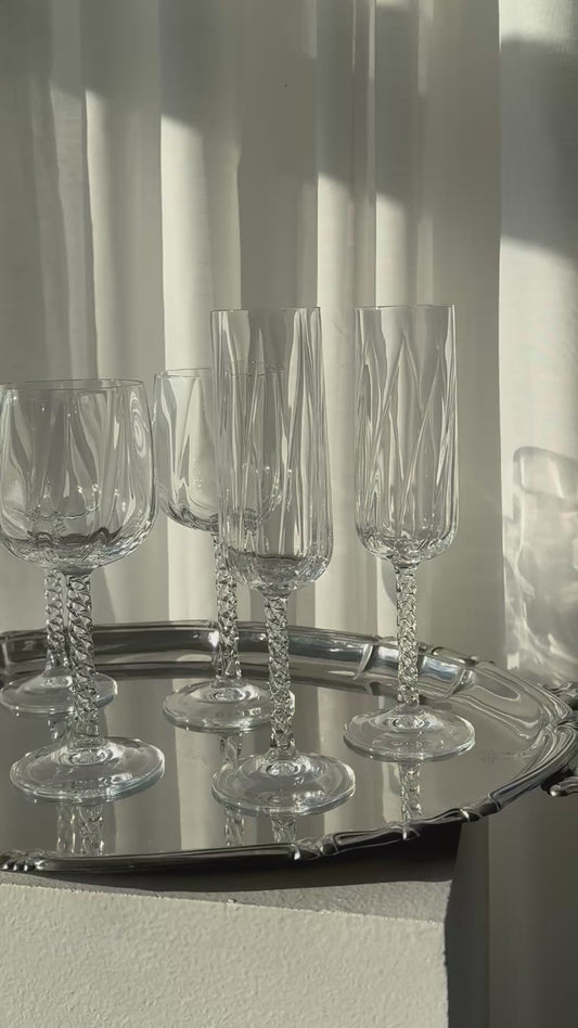 Swirling crystal glasses