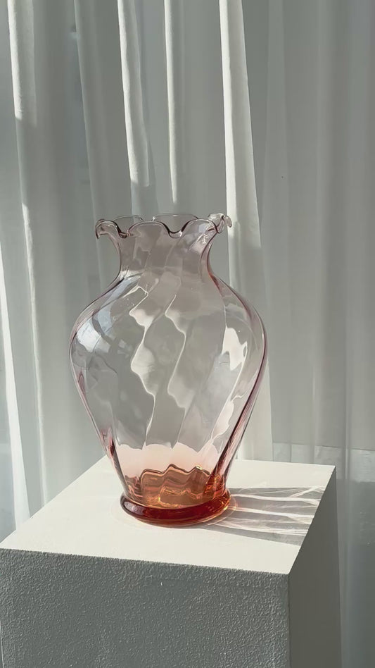 Swirling pink vase