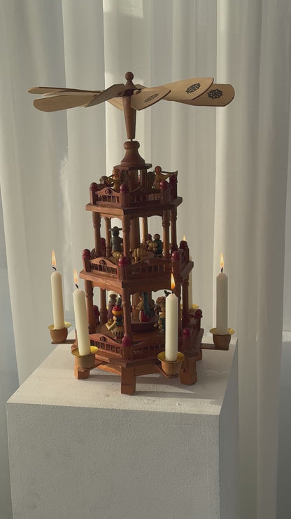 Dark wooden pyramid