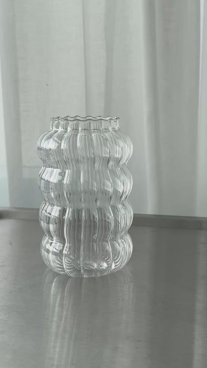 Small ribbed vase